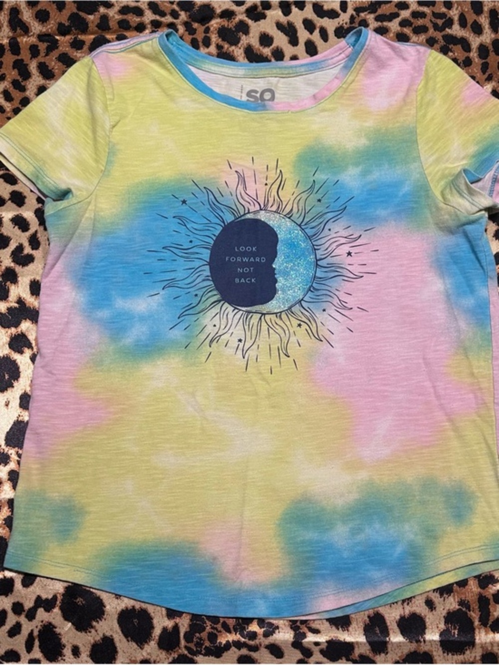 SO Brand Youth Girls Tie Dye "Look Forward Not Back" Graphic Tee